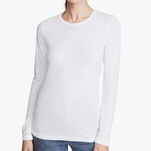 Stateside Women's Royal Supima Long Sleeve Crew Neck Tee White M NWOT